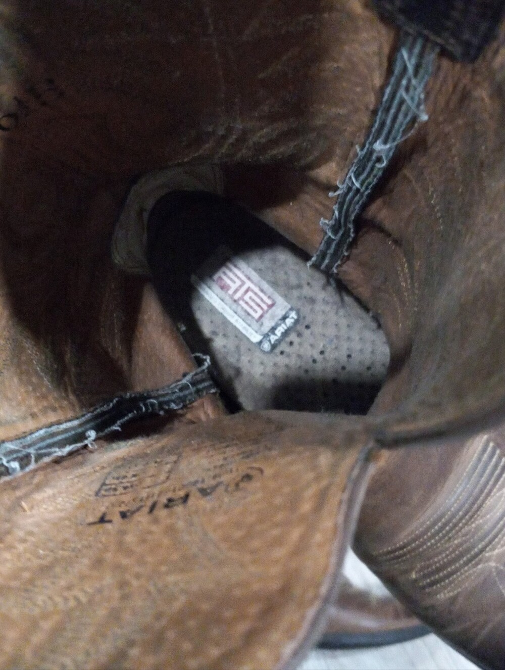 Ariat Western Embroidered Men's Brown Leather Cowboy Bootw Style Size 6.5 - Picture 14 of 16